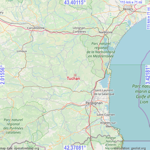 Tuchan on map