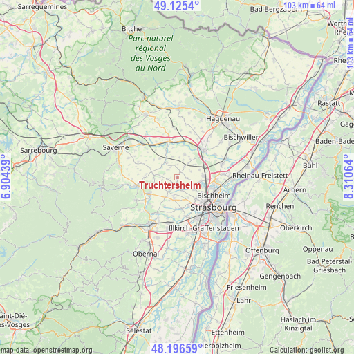 Truchtersheim on map