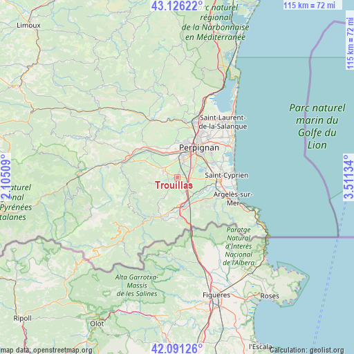 Trouillas on map