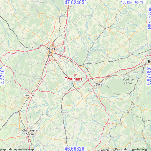 Trouhans on map