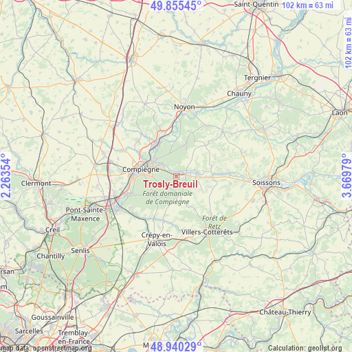 Trosly-Breuil on map