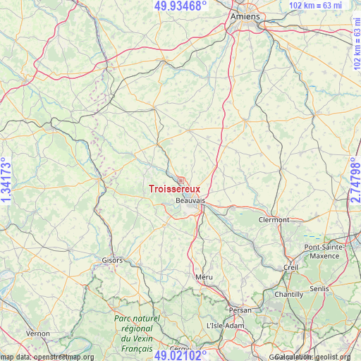 Troissereux on map