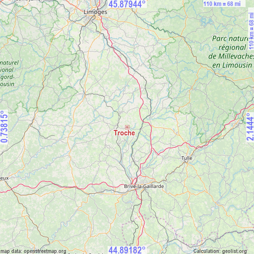 Troche on map