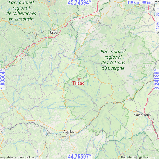 Trizac on map