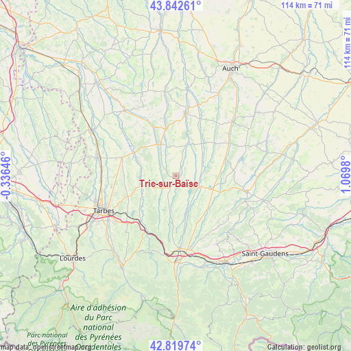 Trie-sur-Baïse on map