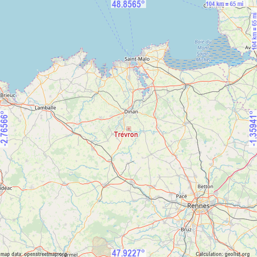 Trévron on map