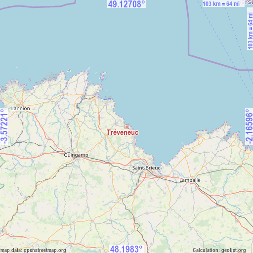 Tréveneuc on map