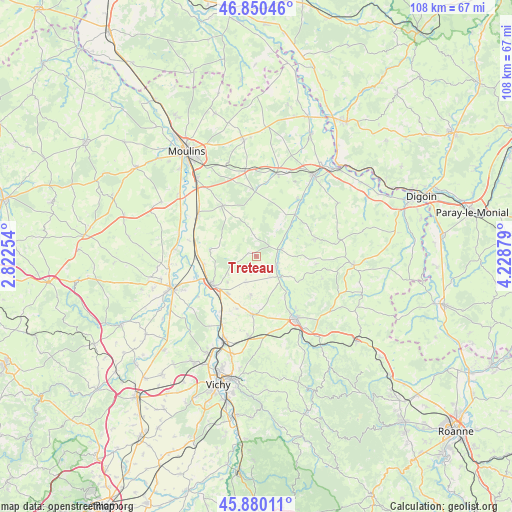 Treteau on map