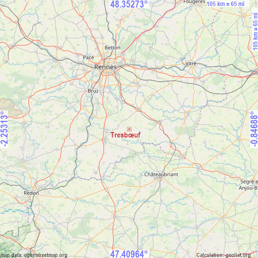 Tresbœuf on map