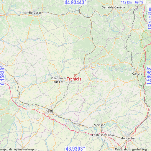Trentels on map
