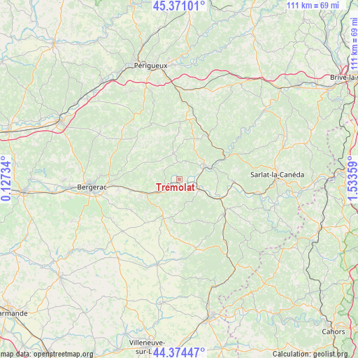 Trémolat on map