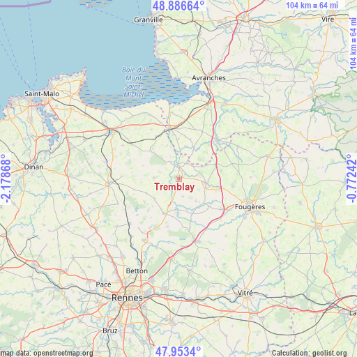 Tremblay on map