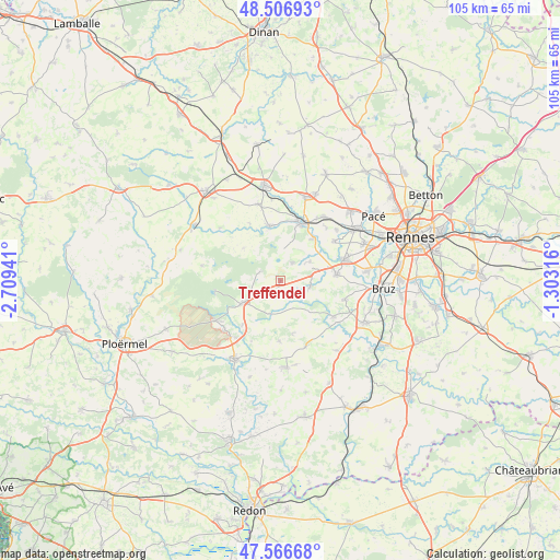 Treffendel on map