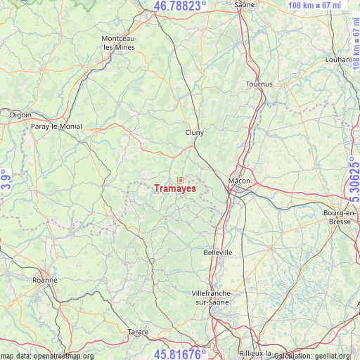 Tramayes on map