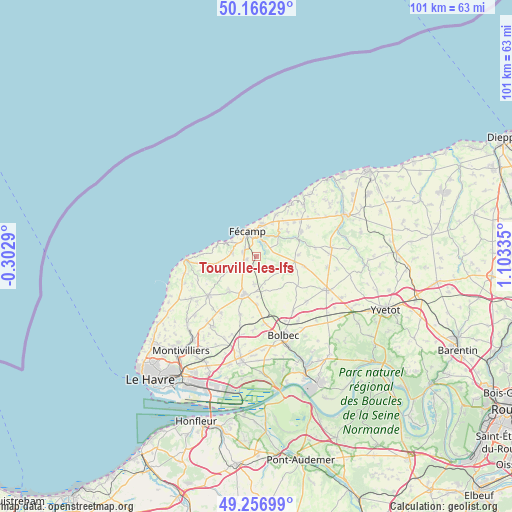 Tourville-les-Ifs on map