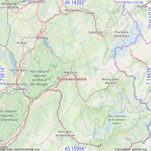 Tours-en-Savoie on map