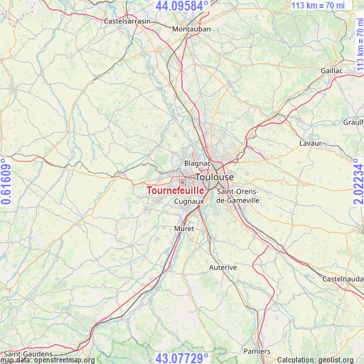 Tournefeuille on map