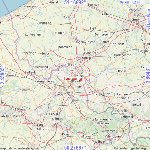Tourcoing on map