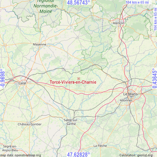 Torcé-Viviers-en-Charnie on map