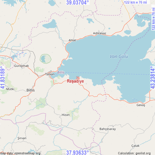 Reşadiye on map