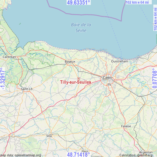 Tilly-sur-Seulles on map