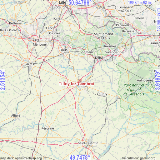 Tilloy-lez-Cambrai on map