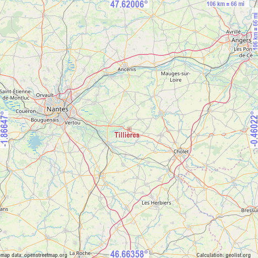 Tillières on map