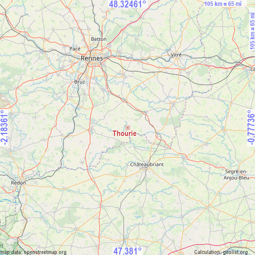 Thourie on map