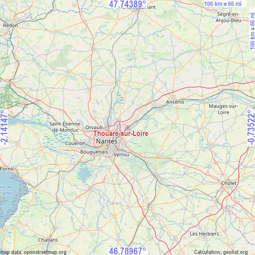 Thouaré-sur-Loire on map