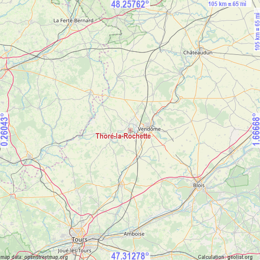 Thoré-la-Rochette on map
