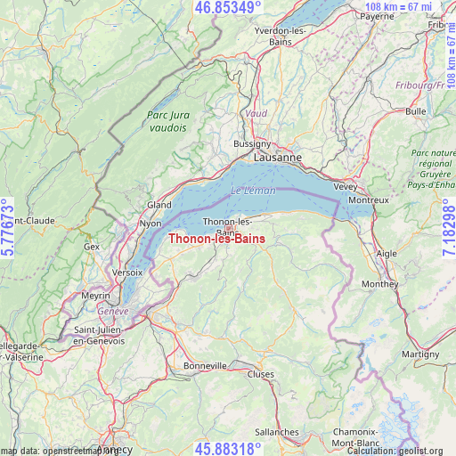 Thonon-les-Bains on map