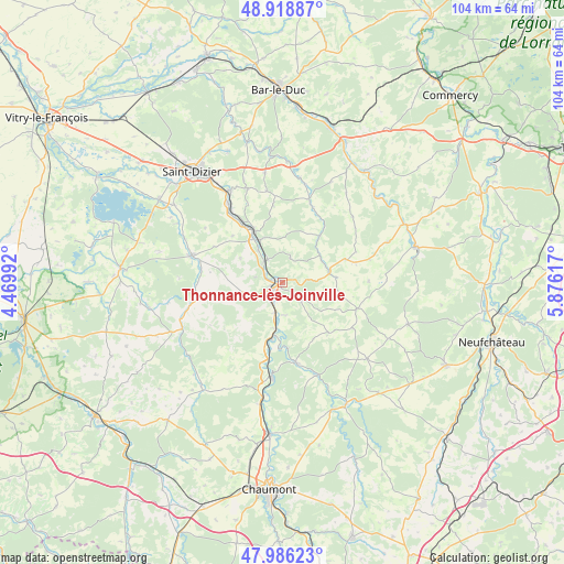 Thonnance-lès-Joinville on map