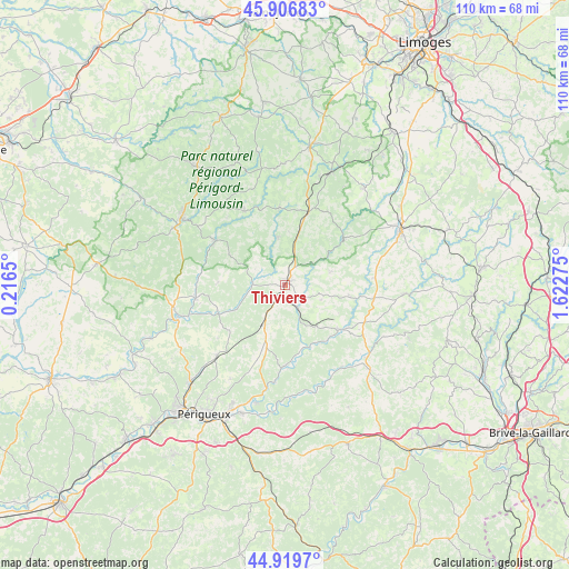 Thiviers on map