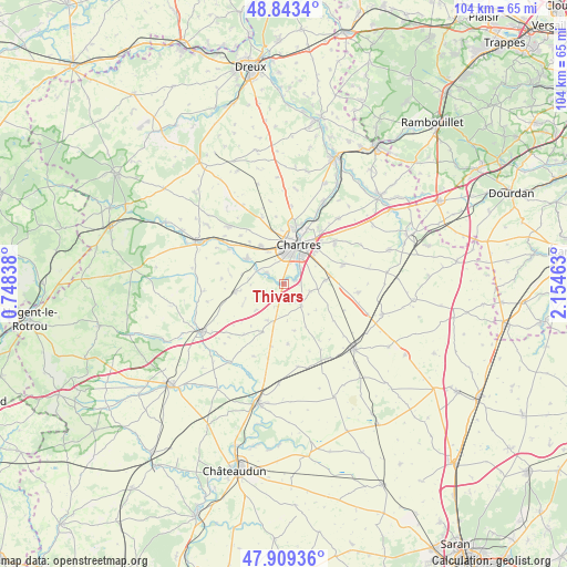 Thivars on map