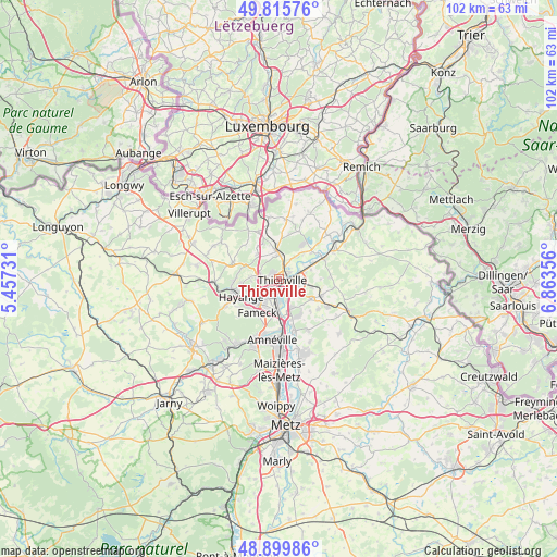 Thionville on map