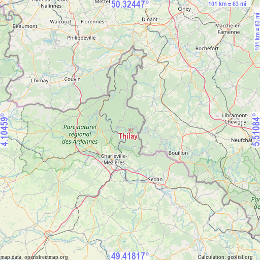 Thilay on map