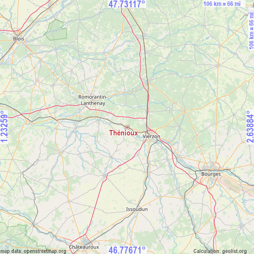 Thénioux on map