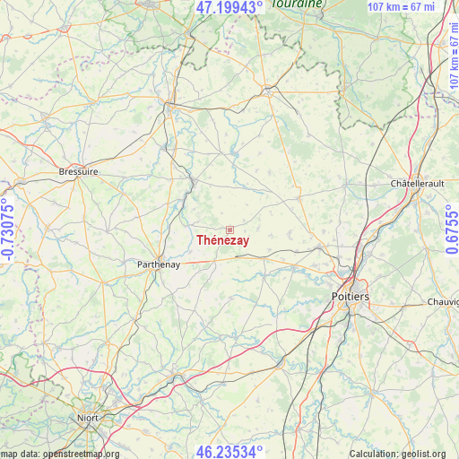 Thénezay on map