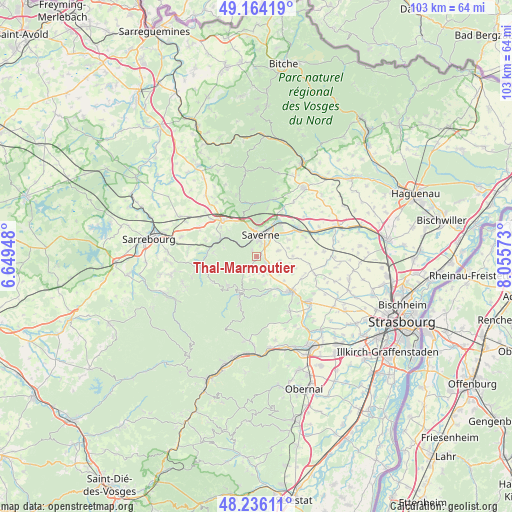 Thal-Marmoutier on map