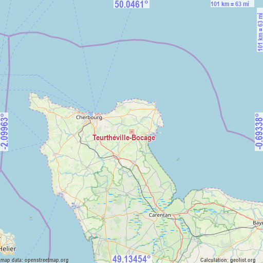 Teurthéville-Bocage on map