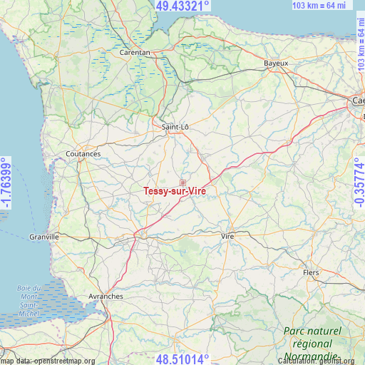 Tessy-sur-Vire on map