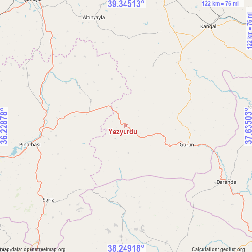 Yazyurdu on map