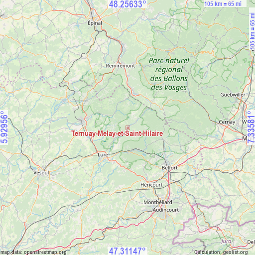 Ternuay-Melay-et-Saint-Hilaire on map