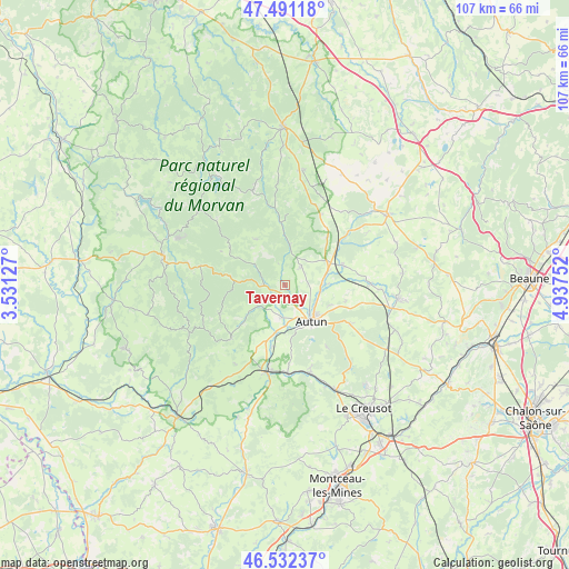 Tavernay on map