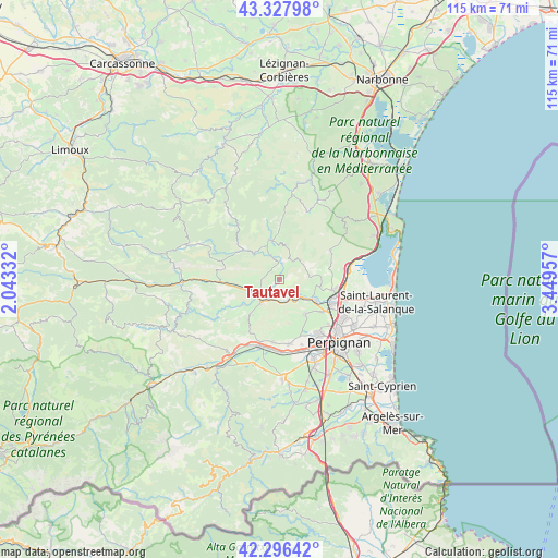 Tautavel on map