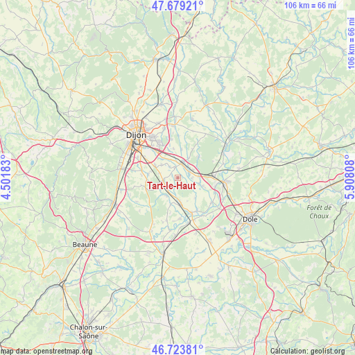 Tart-le-Haut on map