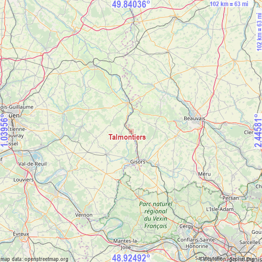 Talmontiers on map
