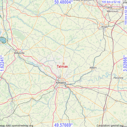 Talmas on map