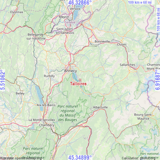 Talloires on map