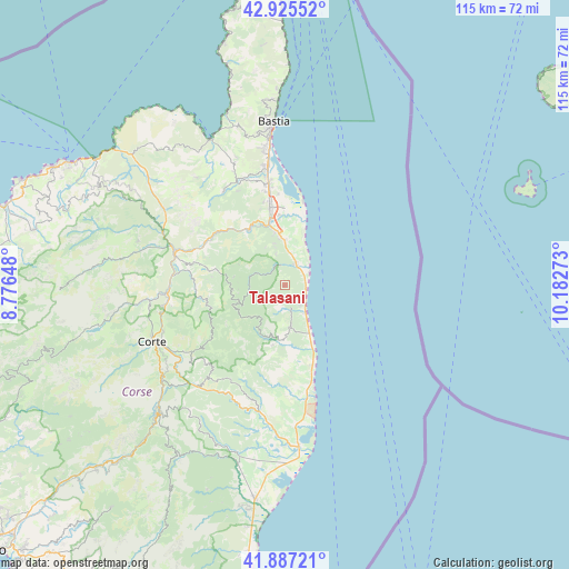 Talasani on map